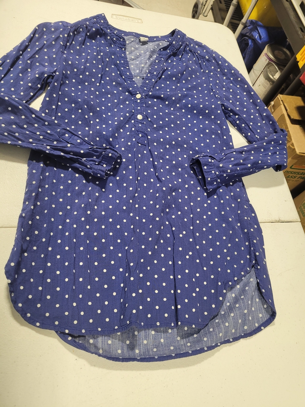 Old Navy Royal Blue Polka Dot V-Neck Tunic